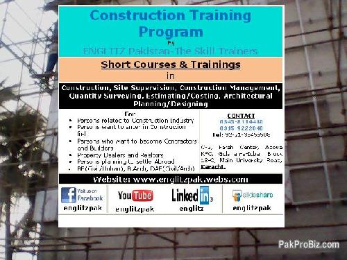 Construction Training Short Courses | Classesfor sale in Karachi, Sindh ...